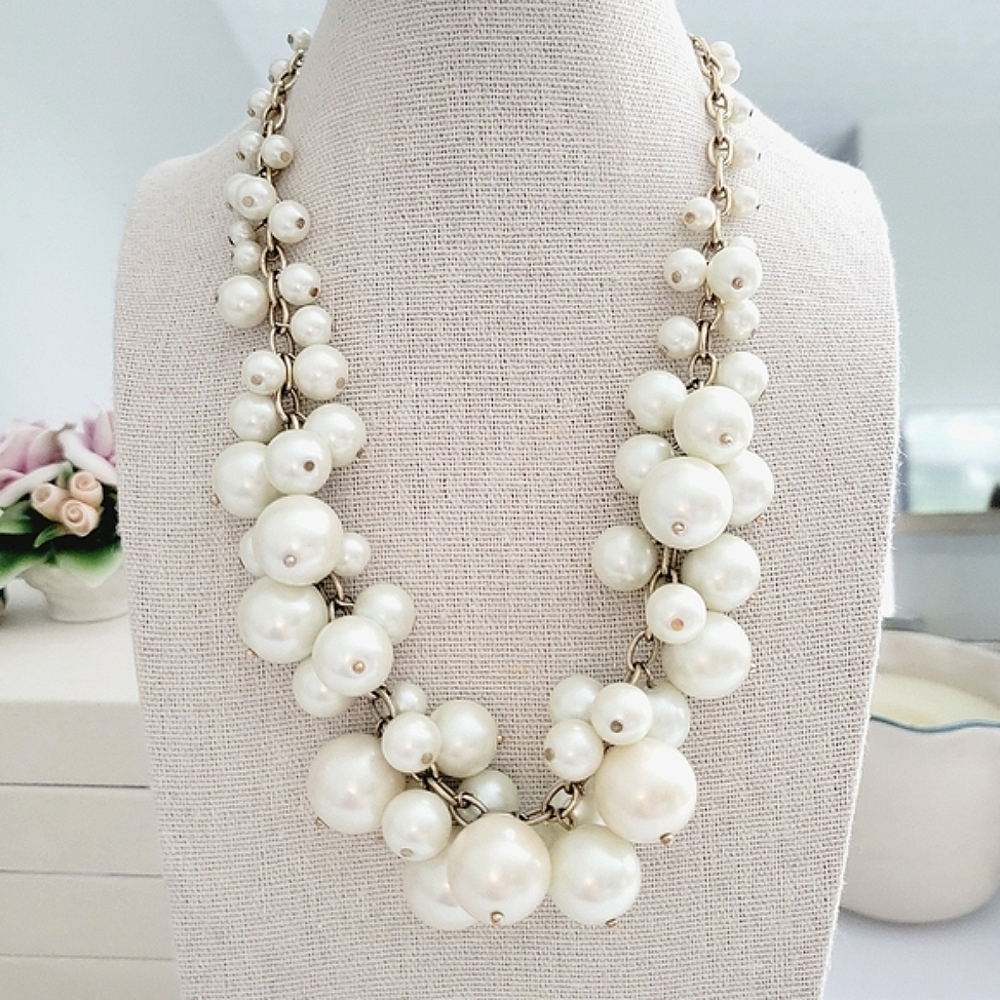 Carolee clustered faux pearl necklace